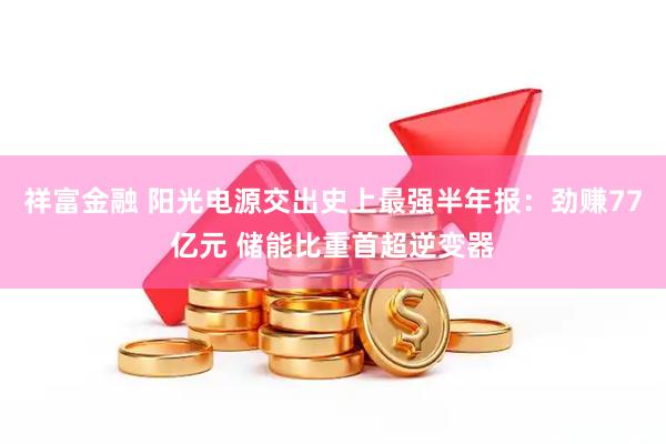 祥富金融 阳光电源交出史上最强半年报：劲赚77亿元 储能比重首超逆变器