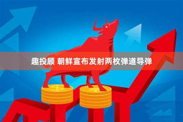 趣投顾 朝鲜宣布发射两枚弹道导弹